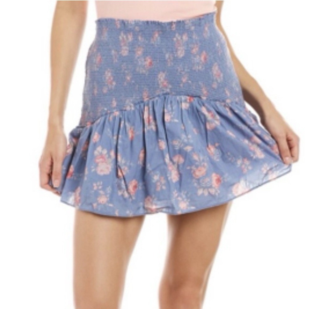 NWT LoveShackFancy Anguilla Skirt Smocked Floral Ruffle Coquette Cottagecore S